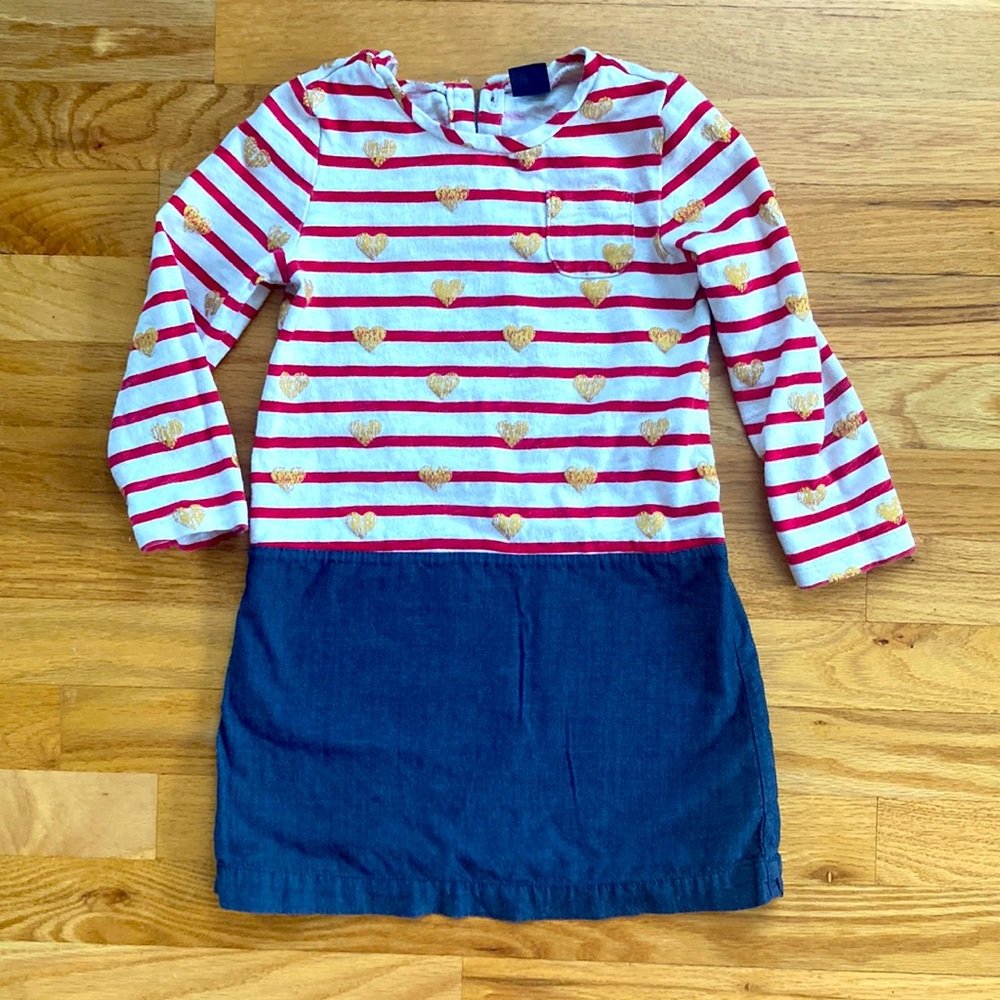 GAP dress - denim, red/white stripes